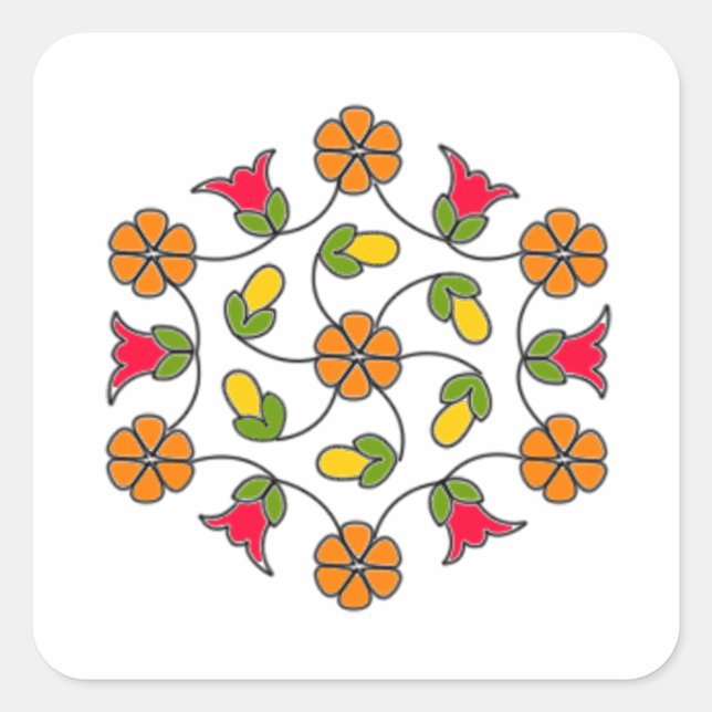 Square Stickers-Flower Series#63 Sticker (Front)