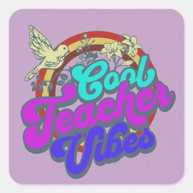 Square Stickers school teachers (Front)