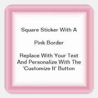 Square Stickers With A Pink Border In Sheets
