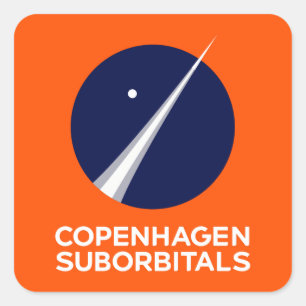 Square Stickers with Copenhagen Suborbitals Logo