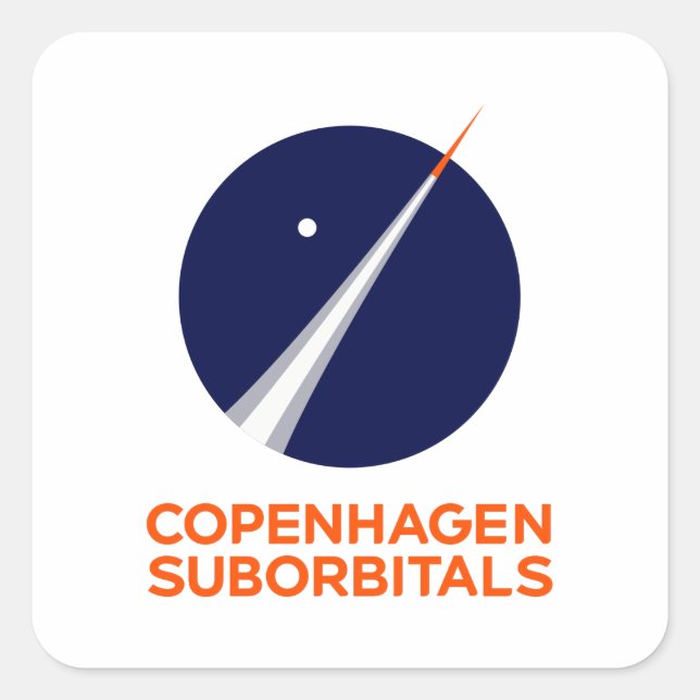 Square Stickers with Copenhagen Suborbitals Logo (Front)