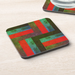 Square stripes marble stone deep look coaster