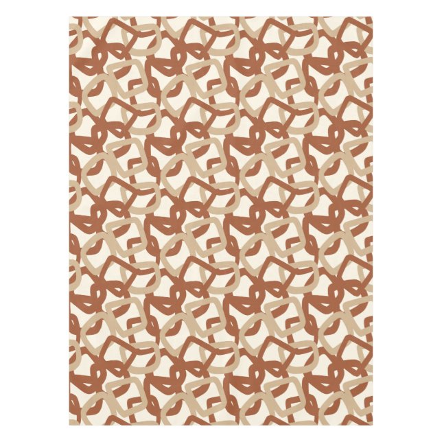 Square Tangle Burnt Sienna Cream Tablecloth (Front)