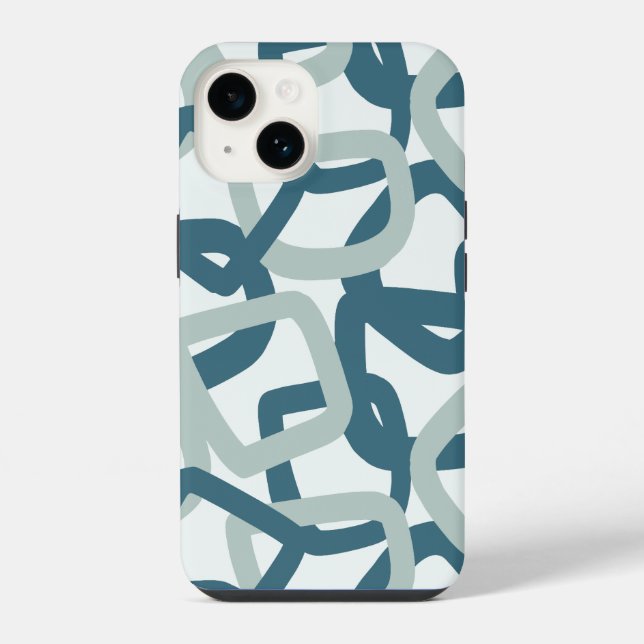 Square Tangle Coastal Calm iPhone Case (Back)
