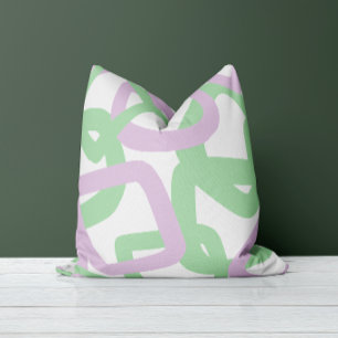 Square Tangle Mint Green & Lavender Cushion