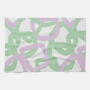 Square Tangle Mint Green Soft Lavender Tea Towel