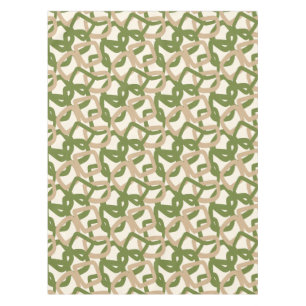 Square Tangle Olive Green Warm Taupe Tablecloth