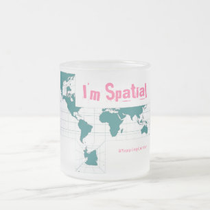 Square Teal, I'm Spatial, @MappingCenter Frosted Glass Coffee Mug