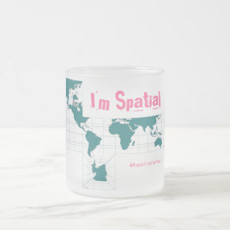 Square Teal, I'm Spatial, @MappingCenter Frosted Glass Coffee Mug