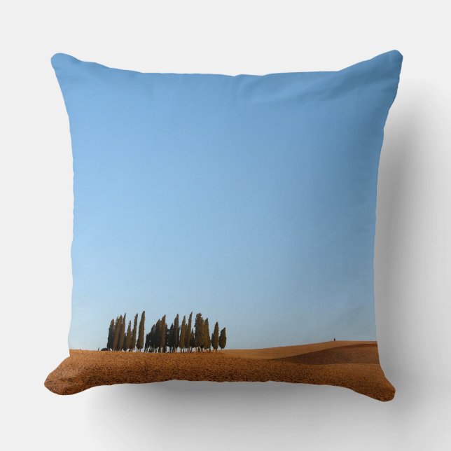 Square throw pillow of a Tuscany landscape (Front)