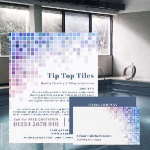 Square Tiles, Floorer, Tile Installer Advertising Flyer