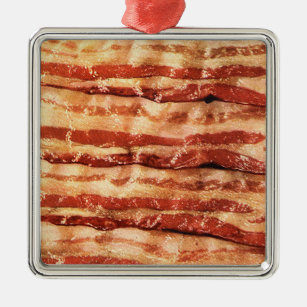 square tin bacon ornament