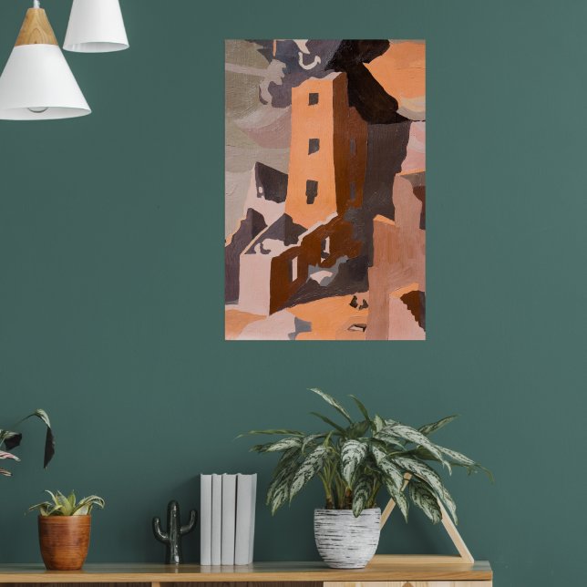 Square Tower House at Mesa Verde, Colorado Poster (Living Room 1)