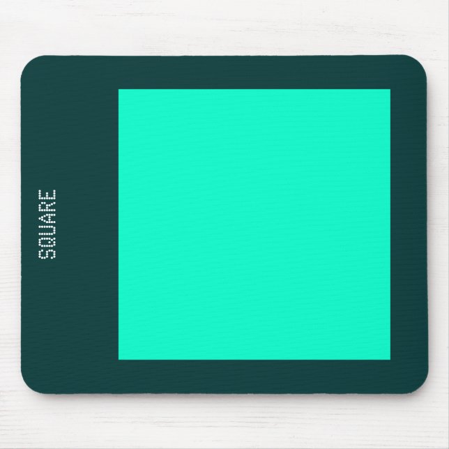 Square - Turquoise and Dk Green Mouse Mat (Front)