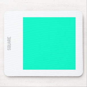 Square - Turquoise and White Mouse Mat