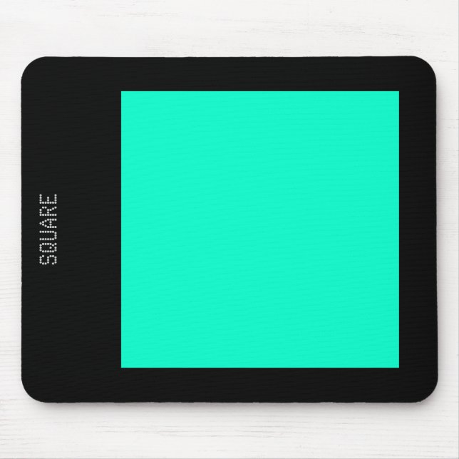 Square - Turquoise and White Mouse Mat (Front)
