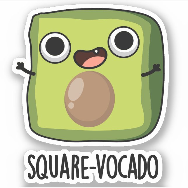 Square-vocado Funny Avocado Puns  (Front)