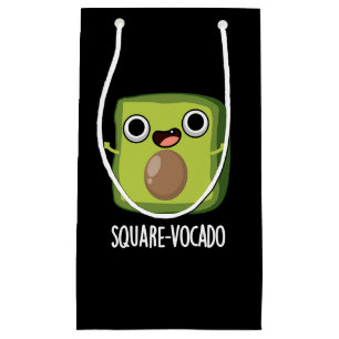 Square-vocado Funny Cube Avocado Pun Dark BG Small Gift Bag