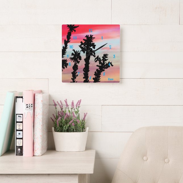 Square Wall Clock : Sunset (Reading Room)