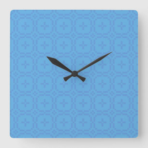 Square Wall Clock: Welsh Tapestry Pattern: Blue Square Wall Clock