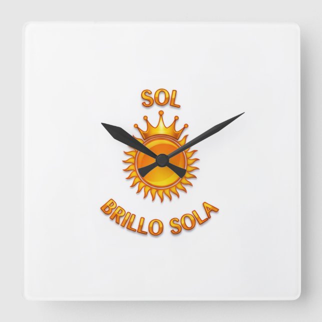 Square Wall Clock with Sun Logo Shine Sun Solo | (Front)