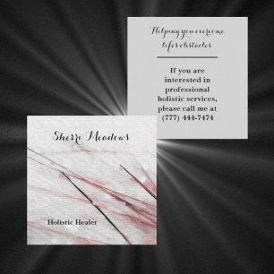 Square Watercolor Healing Arts Business Card