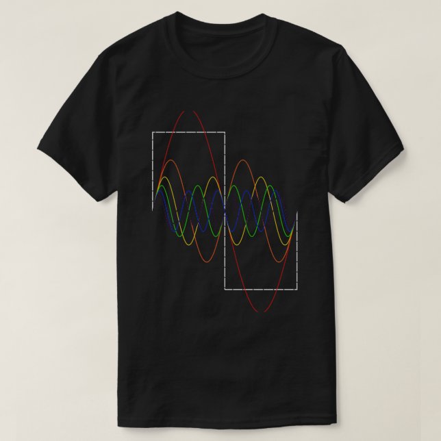 Square Wave Fourier Transform Night Edition T-Shirt (Design Front)