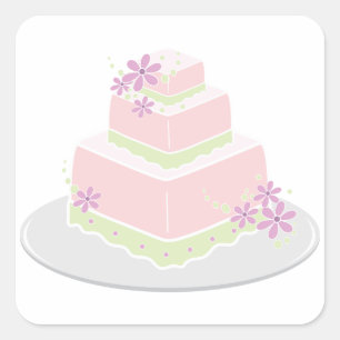 Square Wedding Cake Stickers