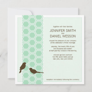 Square Wedding Invitations | Mint Pattern