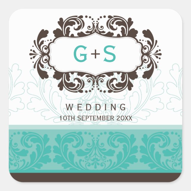 SQUARE WEDDING LABEL :: luxe 8 A (Front)