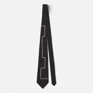 Square White Line Tie