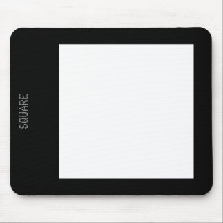 Square - White on Black Mouse Mat