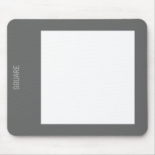 Square - White on Grey Mouse Mat
