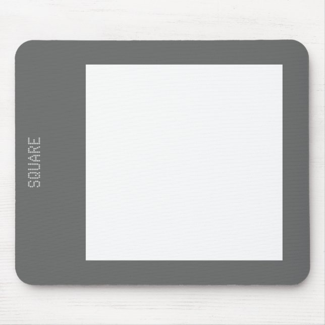 Square - White on Grey Mouse Mat (Front)