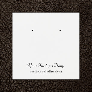 Square White Plain Simple Custom Earring Card