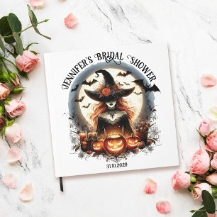 Square White Witchy Bridal Shower Guest Book 