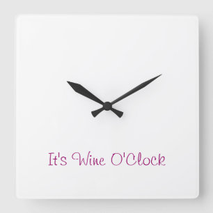 Square Wine O'Clock Clock