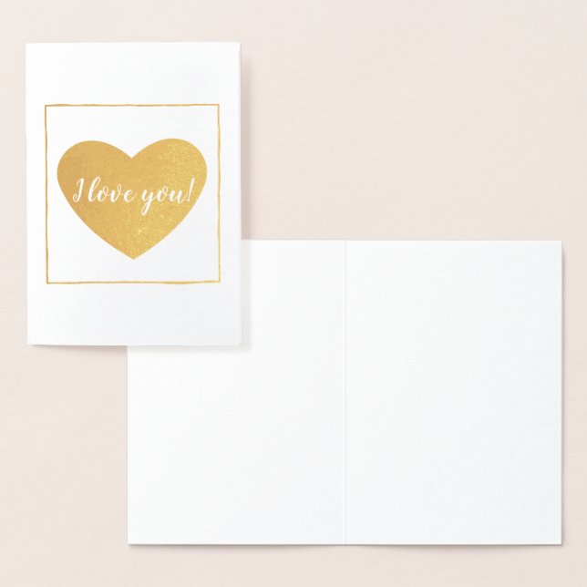 Square with Heart I Love You Foil Card (Display)