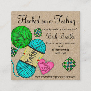 Square yarn/Crochet/Knitting Business Cards
