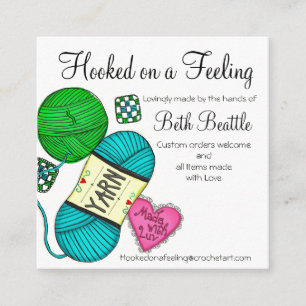 Square yarn/Crochet/Knitting Business Cards
