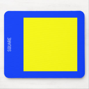 Square - Yellow and Blue Mouse Mat