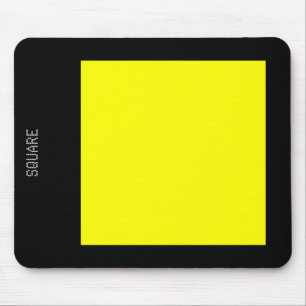 Square - Yellow on Black Mouse Mat