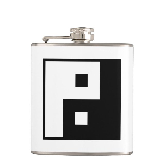 Square Yin Yang Hip Flask (Front)