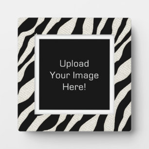 Square Zebra Print Photo Upload Display Plaque