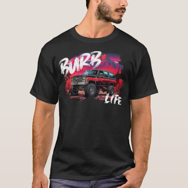 Squarebody Burb Life Truck Squarebody Suburban T-Shirt (Front)