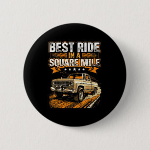 Squarebody Truck  6 Cm Round Badge