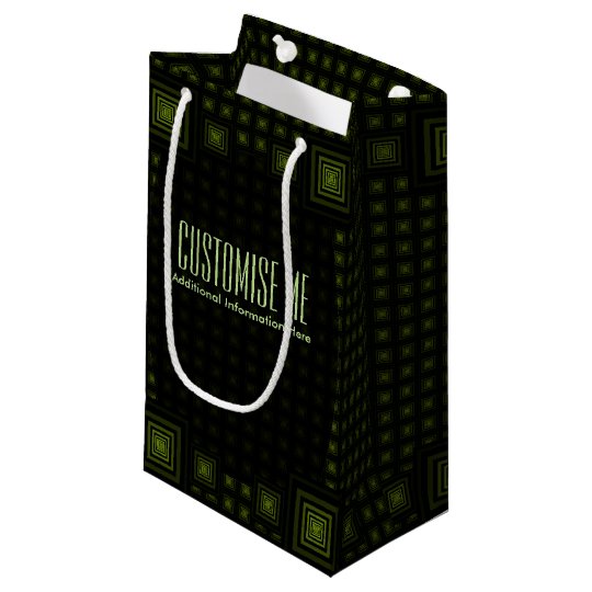 Squareception (Square Pattern) Green Small Gift Bag Zazzle.co.uk