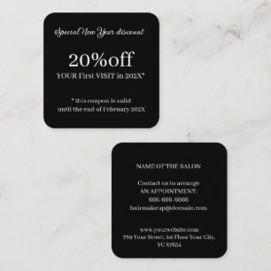Squared 2.5" x 2.5" discount card