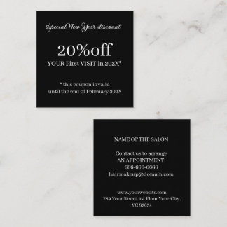 Squared 2.5" x 2.5" discount card
