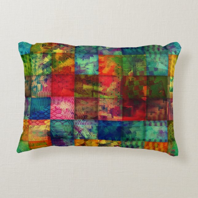 Squared Away Colours Decorative Cushion (Back)
